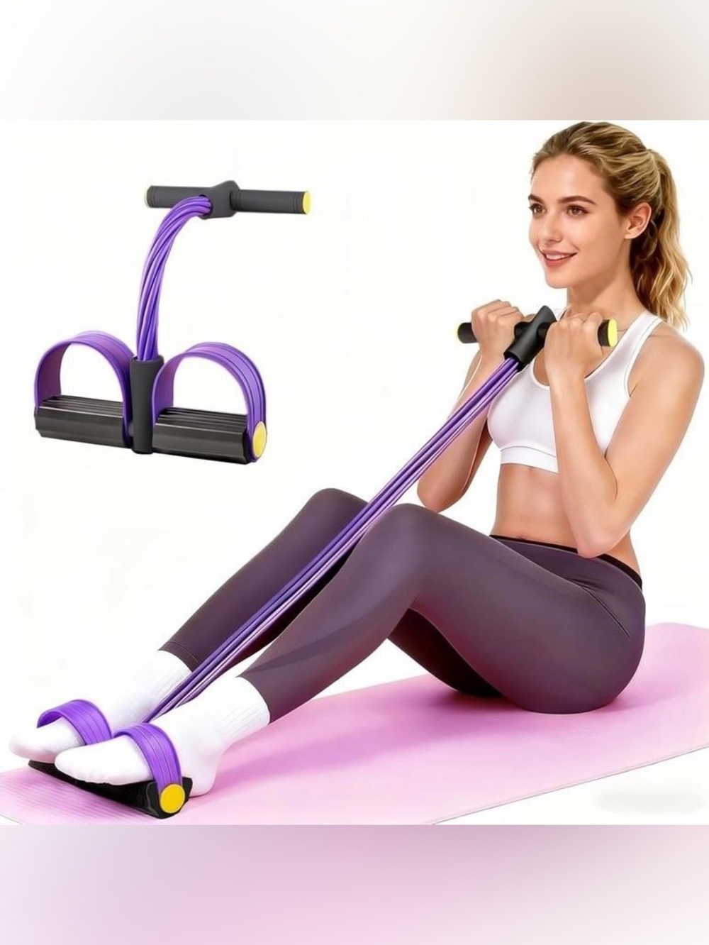Purple Resistance Sit-Up Assistant for Core and Leg Workouts